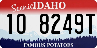 ID license plate 1O8249T