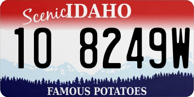 ID license plate 1O8249W