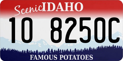 ID license plate 1O8250C