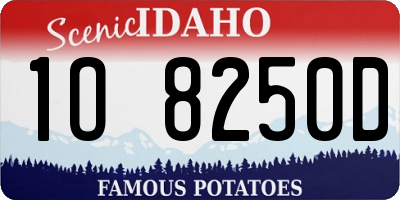ID license plate 1O8250D