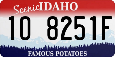 ID license plate 1O8251F