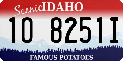 ID license plate 1O8251I