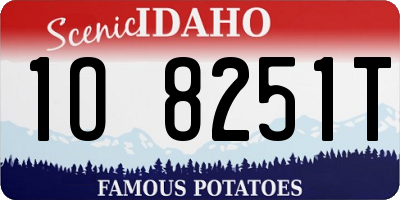 ID license plate 1O8251T