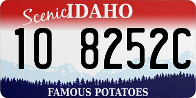 ID license plate 1O8252C