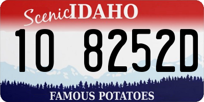 ID license plate 1O8252D
