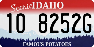 ID license plate 1O8252G