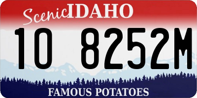 ID license plate 1O8252M