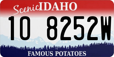 ID license plate 1O8252W