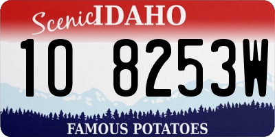 ID license plate 1O8253W