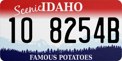 ID license plate 1O8254B
