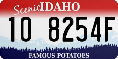 ID license plate 1O8254F
