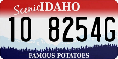ID license plate 1O8254G