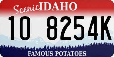 ID license plate 1O8254K
