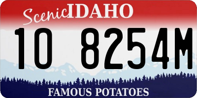 ID license plate 1O8254M