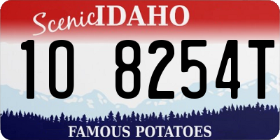 ID license plate 1O8254T