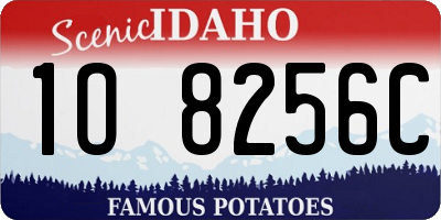 ID license plate 1O8256C