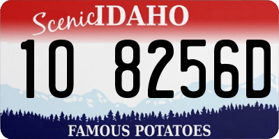 ID license plate 1O8256D