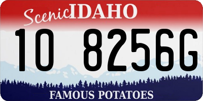 ID license plate 1O8256G