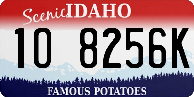ID license plate 1O8256K