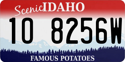 ID license plate 1O8256W