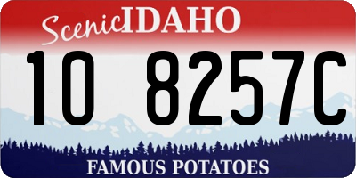 ID license plate 1O8257C