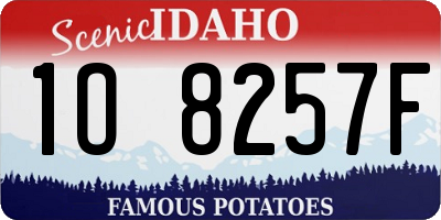 ID license plate 1O8257F