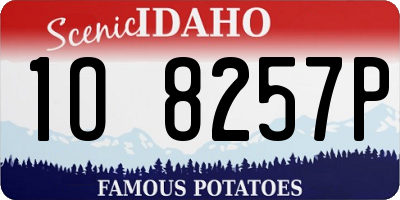 ID license plate 1O8257P