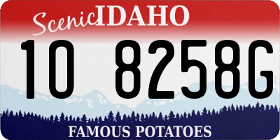 ID license plate 1O8258G