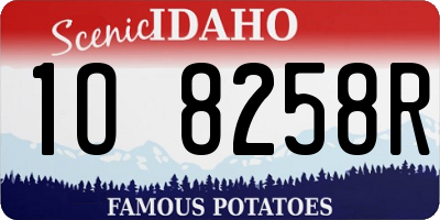 ID license plate 1O8258R