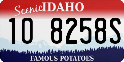 ID license plate 1O8258S