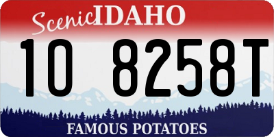 ID license plate 1O8258T