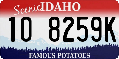 ID license plate 1O8259K