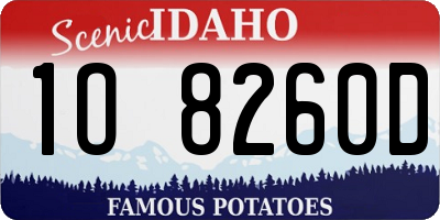 ID license plate 1O8260D