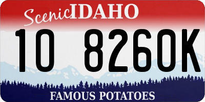 ID license plate 1O8260K
