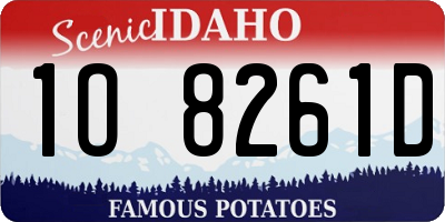 ID license plate 1O8261D