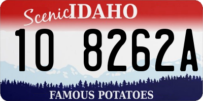 ID license plate 1O8262A