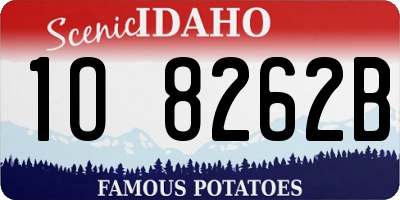 ID license plate 1O8262B