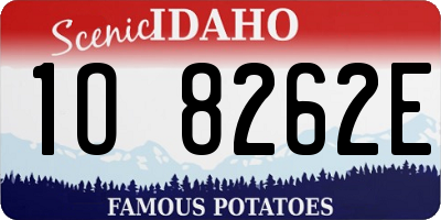 ID license plate 1O8262E
