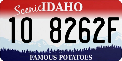 ID license plate 1O8262F