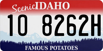 ID license plate 1O8262H