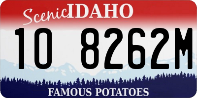 ID license plate 1O8262M