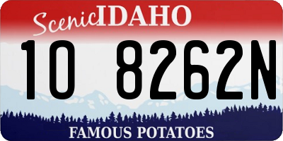 ID license plate 1O8262N
