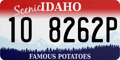 ID license plate 1O8262P
