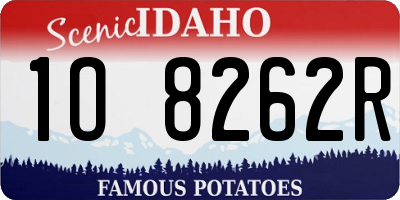 ID license plate 1O8262R