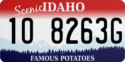 ID license plate 1O8263G
