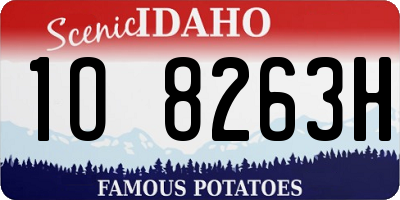ID license plate 1O8263H