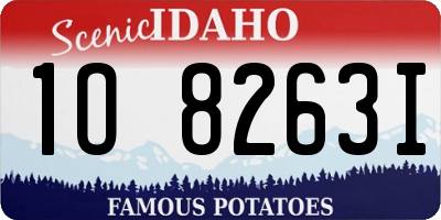 ID license plate 1O8263I