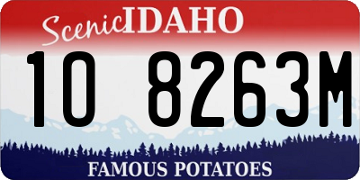 ID license plate 1O8263M