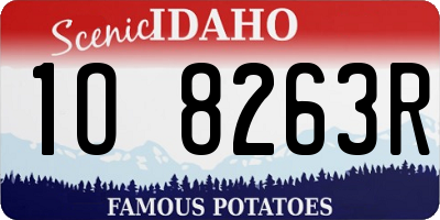 ID license plate 1O8263R