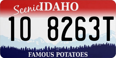 ID license plate 1O8263T